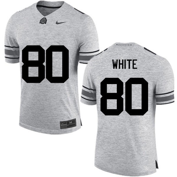 Ohio State Buckeyes #80 Brendon White Men Stitched Jersey Gray OSU43382